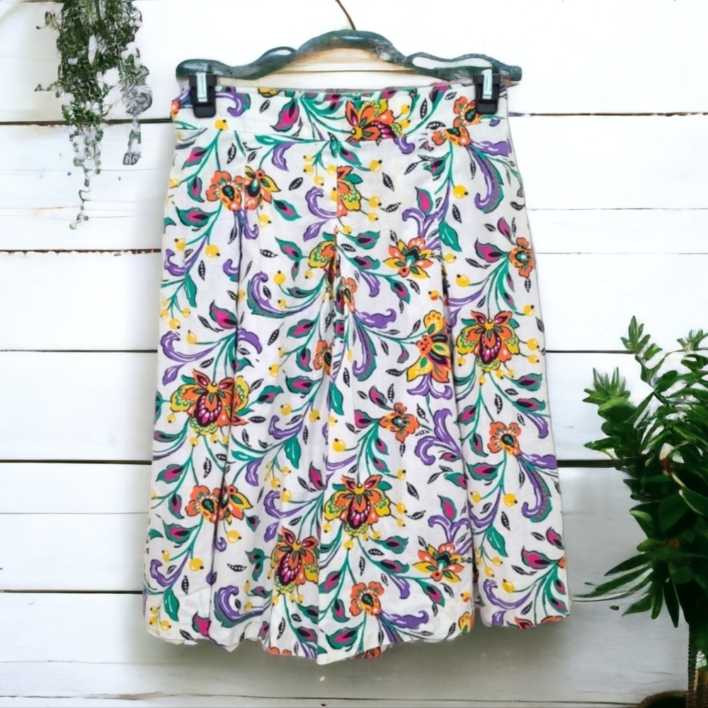 Talbots Vintage Floral Wide Leg Shorts Size 8